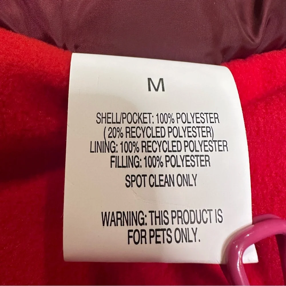 Boots & Barkley Puffer dog vest Target Red &‎ pink size medium